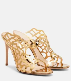Metallic leather mules Metallic leather mules