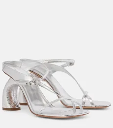 Metallic patent leather mules Metallic patent leather mules