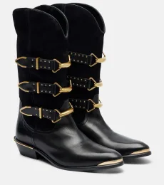 Mexia suede and leather cowboy boots Mexia suede and leather cowboy boots