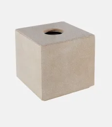 MichaÃl Verheyden Niez Cube suede and wooden tissue box MichaÃl Verheyden Niez Cube suede and wooden tissue box