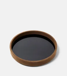 Michaël Verheyden Medium suede-trimmed decorative tray Michaël Verheyden Medium suede-trimmed decorative tray