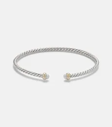 Micro Cable Flex sterling silver and 14kt gold cuff bracelet with pearls Micro Cable Flex sterling silver and 14kt gold cuff bracelet with pearls