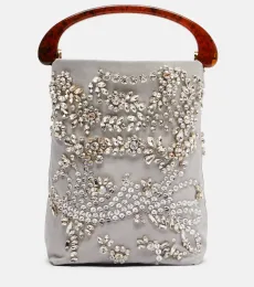 Micro embellished top-handle bag