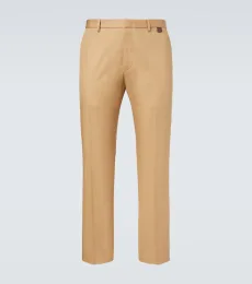 Mid-rise cotton cropped straight pants