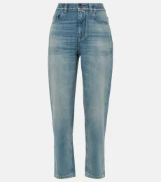 Mid-rise faded tapered jeans Mid-rise faded tapered jeans