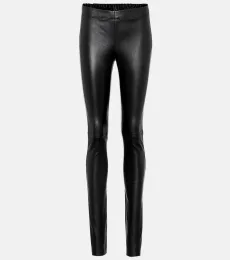 Mid-rise leather leggings Mid-rise leather leggings