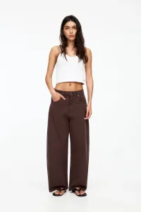 Mid-Waist Barrel Jeans - Brown