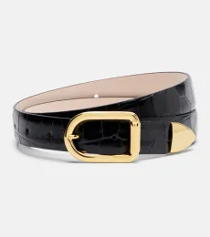 Mija croc-effect leather belt Mija croc-effect leather belt