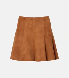 Mila pleated suede miniskirt Mila pleated suede miniskirt