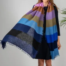 Military Toned Striped Knitted Cashmere Scarf Military Toned Striped Knitted Cashmere Scarf