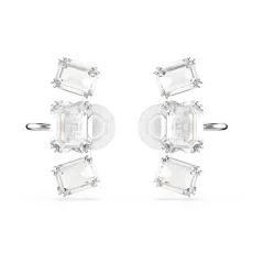 Millenia Rhodium Plated Octagonal Cut Clip On Earrings Millenia Rhodium Plated Octagonal Cut Clip On Earrings