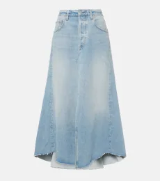 Mina Reworked denim midi skirt