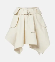Mini-jupe en gabardine de coton et soie Mini-jupe en gabardine de coton et soie