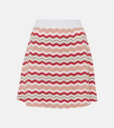 Mini-jupe Zig Zag en coton mélangé