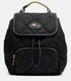 Mini leather-trimmed backpack Mini leather-trimmed backpack