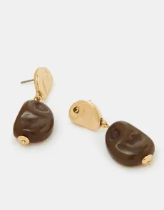 Mini Molten Resin Drop Earrings Green Mini Molten Resin Drop Earrings Green