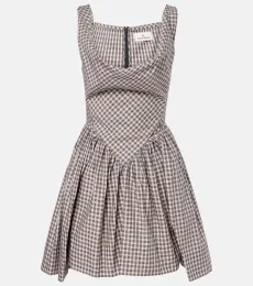 Mini Sunday checked draped cocktail dress Mini Sunday checked draped cocktail dress