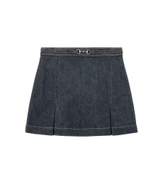Minifalda de denim con Horsebit Minifalda de denim con Horsebit
