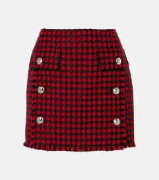Minifalda de tweed a cuadros Minifalda de tweed a cuadros