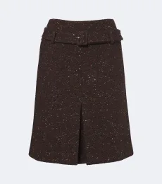 Minifalda en mezcla de lana con cinturón Minifalda en mezcla de lana con cinturón