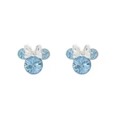 Minnie Mouse March Birthstone Earrings - Silver Minnie Mouse March Birthstone Earrings - Silver