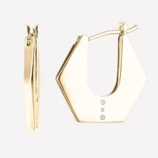 Mireille Flat Hoop Earrings - 18k Gold Plated Mireille Flat Hoop Earrings - 18k Gold Plated