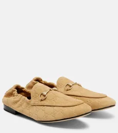 Mocasines de ante con Horsebit y GG Mocasines de ante con Horsebit y GG