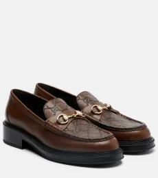 Mocasines de piel con Horsebit y GG Mocasines de piel con Horsebit y GG