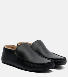 Mocassins Leo en cuir et shearling Mocassins Leo en cuir et shearling