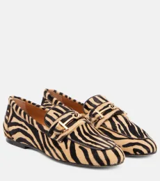 Mocassins T Ring en cuir façon poulain à imprimé Mocassins T Ring en cuir façon poulain à imprimé