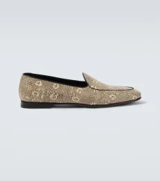 Modena snake-effect leather loafers Modena snake-effect leather loafers