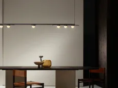 Modulo - Horizontal Chandelier antique bronze with smoked kiln glass and matt glass Modulo - Horizontal Chandelier antique bronze with smoked kiln glass and matt glass