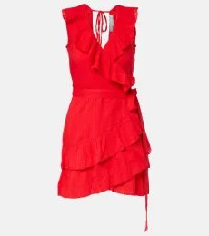 Molly ruffled cotton wrap dress Molly ruffled cotton wrap dress