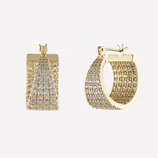 Monet Hinged Hoop Earrings - 18k Gold Plated