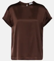 Monili silk-blend satin T-shirt Monili silk-blend satin T-shirt