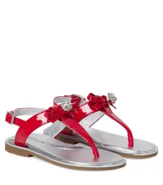 Monnalisa Embellished patent leather sandals Monnalisa Embellished patent leather sandals