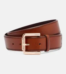 Monogram leather belt