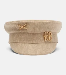 Monogram newsboy cap