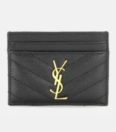 Monogram quilted leather card holder Monogram quilted leather card holder