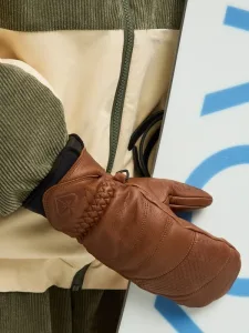 Moonshine Leather - Women Brown Technical SnowboardSki Mittens