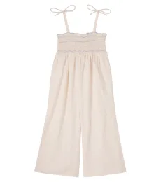 Morli checked shirred cotton jumpsuit Morli checked shirred cotton jumpsuit
