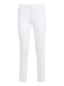 Moschino Women's Gabardine Skinny Trousers with Tone-Painted Hardware_Hearts Embroidered on The Back Pocket. Casual Pants, Optical White, 3 Moschino Women's Gabardine Skinny Trousers with Tone-Painted Hardware_Hearts Embroidered on The Back Pocket. Casual Pants, Optical White, 3
