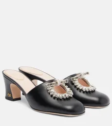 Mules Adamantine 60 de piel adornada