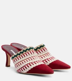 Mules Alo 70 de ante bordados Mules Alo 70 de ante bordados