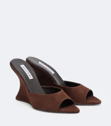 Mules compensées Bisous Wedge en daim Mules compensées Bisous Wedge en daim