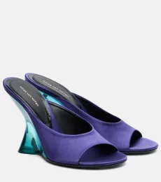 Mules compensées en satin Mules compensées en satin