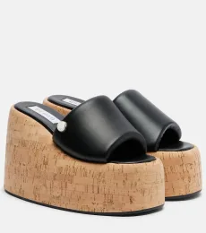 Mules compensées Mochi en cuir Mules compensées Mochi en cuir