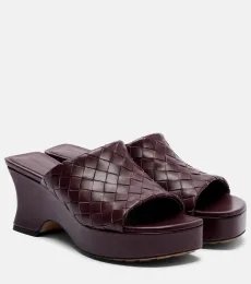 Mules compensées Rosita Intrecciato en cuir Mules compensées Rosita Intrecciato en cuir
