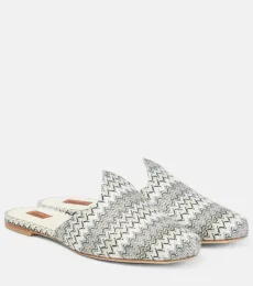 Mules de lona zigzag