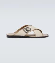 Mules DG en toile et cuir Mules DG en toile et cuir
